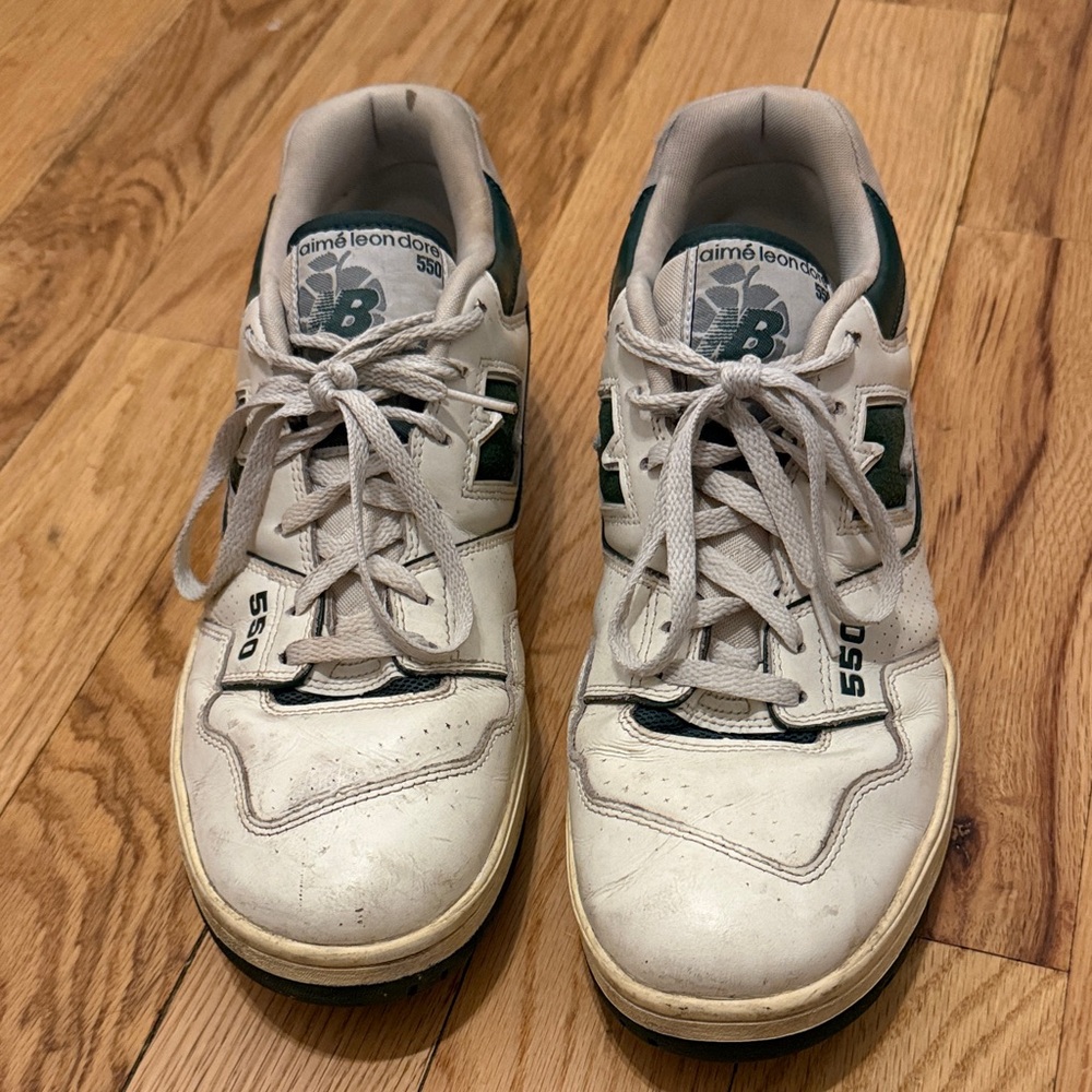 Aime leon dore 550 New Balance Cream and Green Sneakers